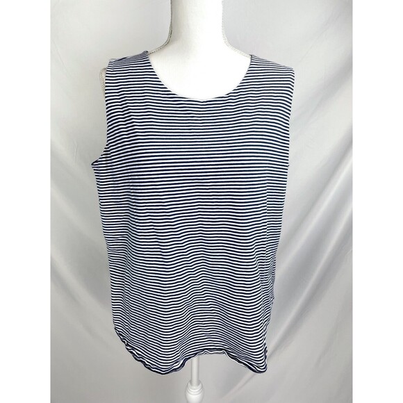 Chico's Tops - Chicos Zenergy Women 3 (16/18) Layered Blue White Striped Top Sleeveless Shirt